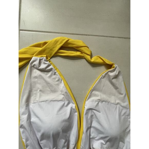 Cocoship Swim One Piece Swimsuit Halter Floral Color Block Swimwear - Picture 8 of 10